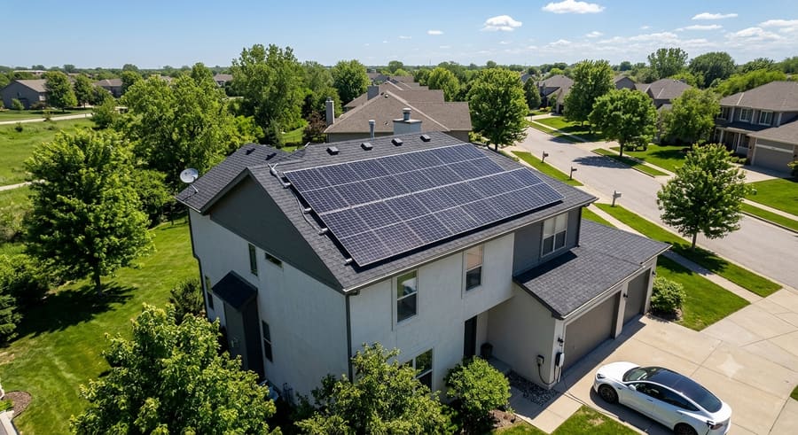 Residential rooftop solar PV installation for grid-connected energy generation