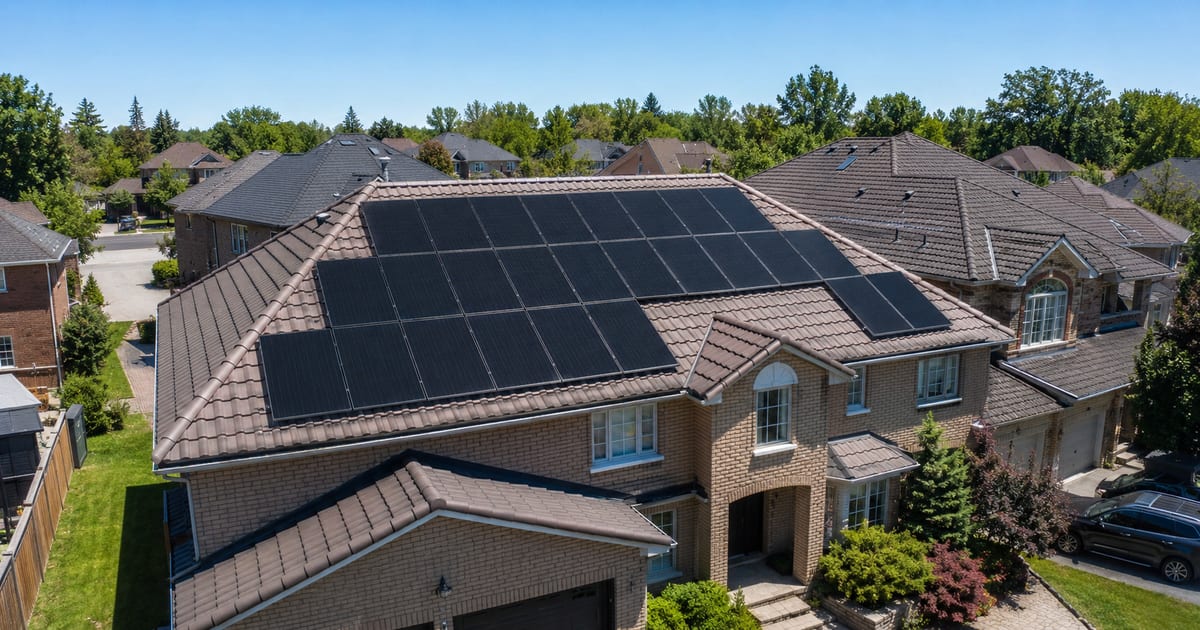 Completed 10kW rooftop solar installation in Ontario, Canada